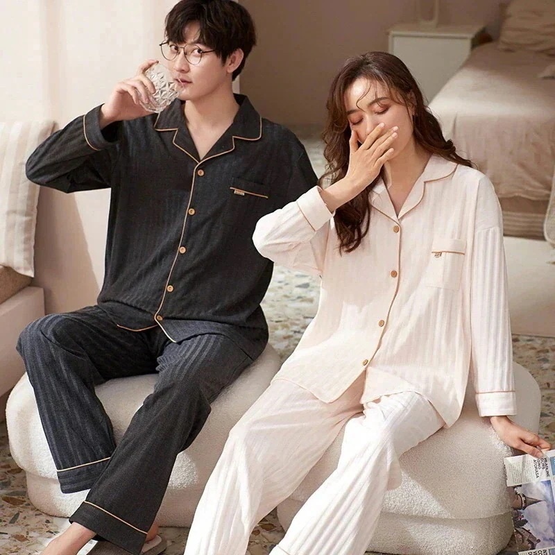 涼しく楽ちんセットアップ2024ルームウェア春パジャマカップルペアルックパジャマペアルックレディース/メンズネグリジェ前開き春秋ペアパジャマ長袖 4,670円
