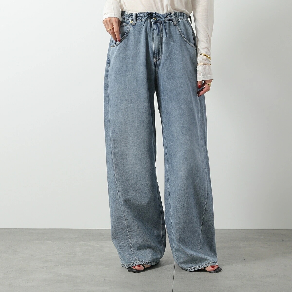 DARKPARK ダークパーク ジーンズ IRIS PAPER BAG TENCEL DENIM WTR37 TBL01 レディース デニム パンツ ウォッシュ イージー レザーパッチ W021 【m