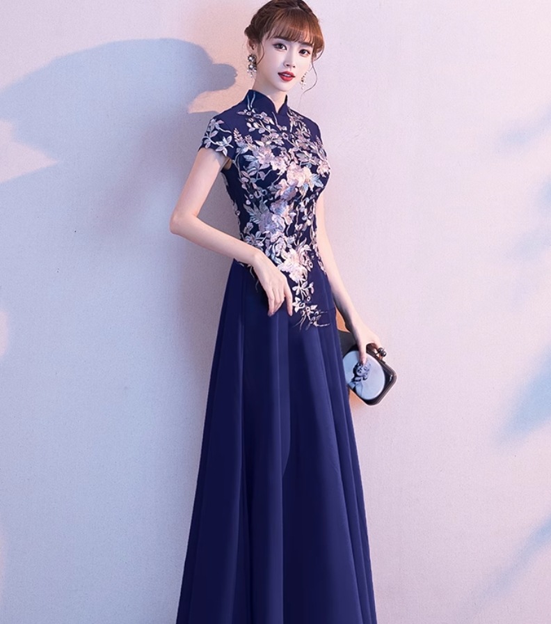 ワンピース デート モテアイテム イブニングドレス ロング丈 刺繍 大人可愛い きれいめ 上品 おしゃれ かっこいい 大人可愛い ラブリー キュート ガーリー クール モード系 セクシー エレガント 11,460円