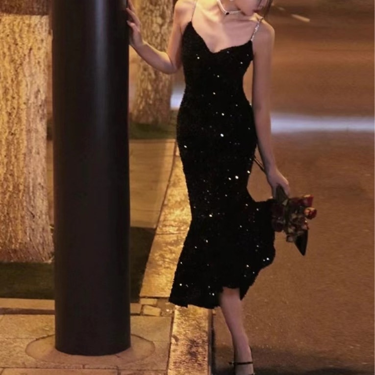 マーメイド　ロングキャミワンピ　人気ドレス