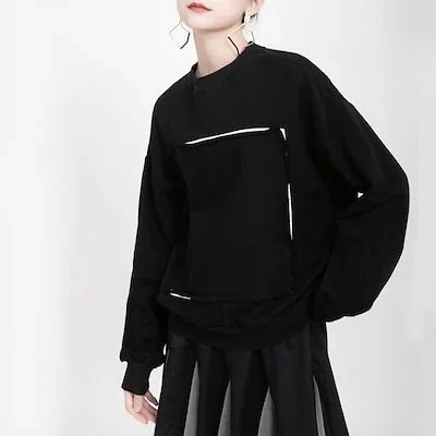 2024新作 Tシャツカットソ今週の割引は 25% オフですー日韓復古スウエット丸ネックｔシャツ簡単百掛け大きいサイズ 無地トップス切り替え英伦風YYF205