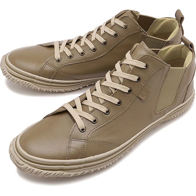 スニーカー [SP442-221] SP-442 メンズ・レディース 日本製 カンガルーレザー サイドゴア Olive-Gray 正規取扱店