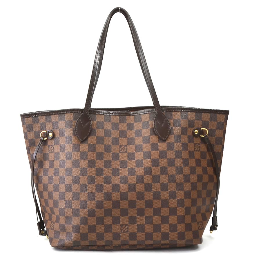 ルイ ヴィトン LOUIS VUITTON トートバッグ ダミエ ネヴァーフルMM ダミエキャンバス ブラウン ゴールド レディース e58991a