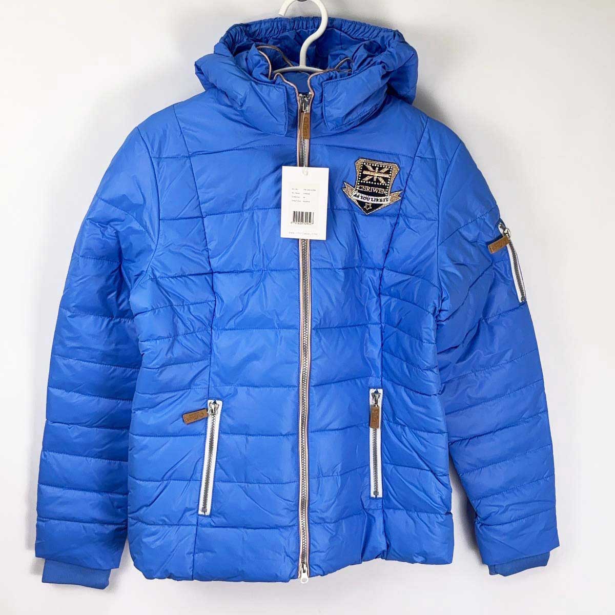 【中古・未使用品】Chriwen クリューベン Ice Flower ジャケット M ブルー レディース 乗馬 馬術