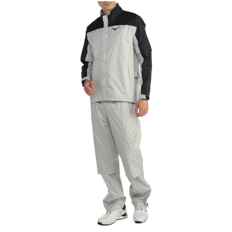 ミズノ　レインウェア メンズ ムーブレインスーツII 上下セット (XLサイズ/ライトグレー)　E2MG2A01