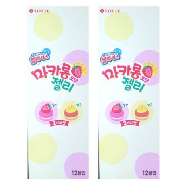 ゼリーシャス マカロン型ゼリー12袋入x2パック（味ランダム発送）/韓国のお菓子 YOUTUBE