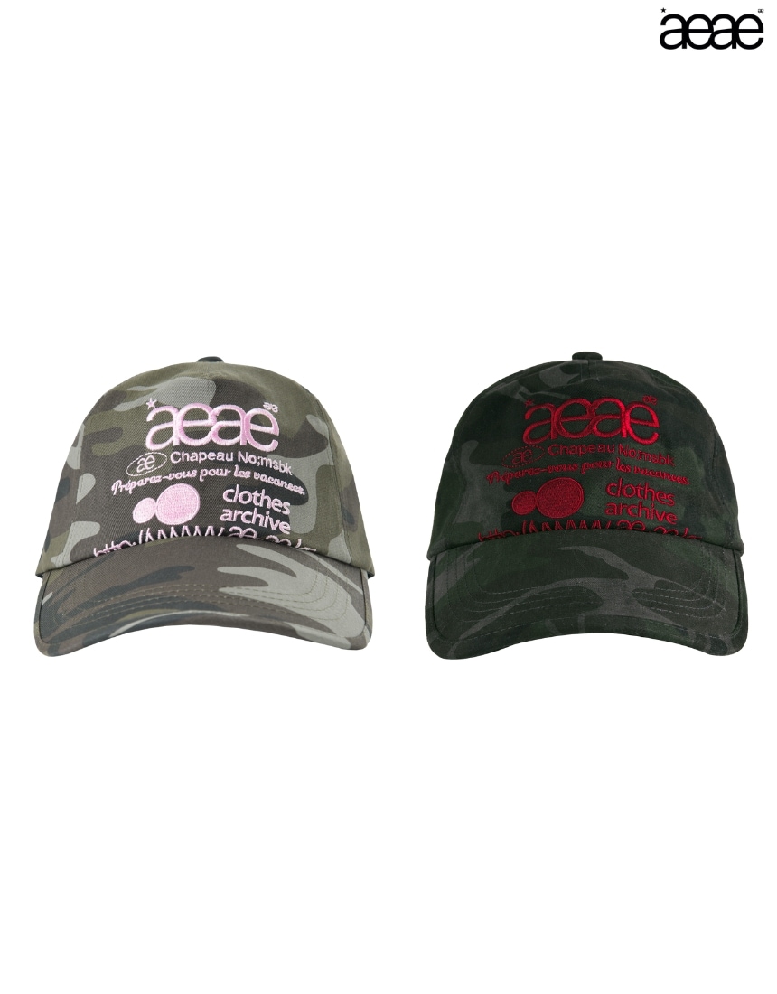 韓国限定 韓国人気 SNS 流行 ファッション トレンド アクセサリー 帽子 Web Logo Camo 5 Pannel キャップ ボールキャップ (2カラー) - Green/Black