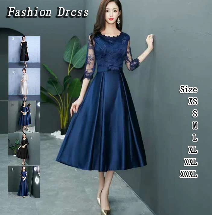 【売れ筋】レディースドレス 演奏会 音楽会 パーティードレス レディースドレス お呼ばれ 二次会 無地 エレガント ミモレ丈 ウェディングドレス おしゃれ ファスナー 司会 発表会 合唱 新着 レース 4,853円