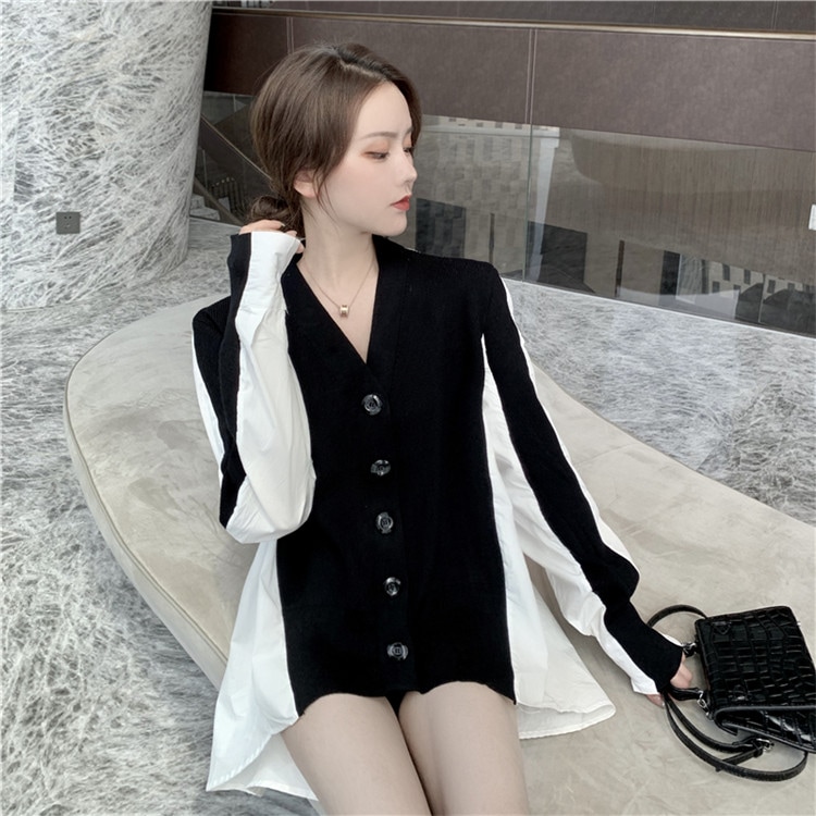 新製品の入荷韓国ファッション おしゃれな トレンド 大人気 デザインセンス ニット 縫付ゆったりする INSスタイル シャツ トップス