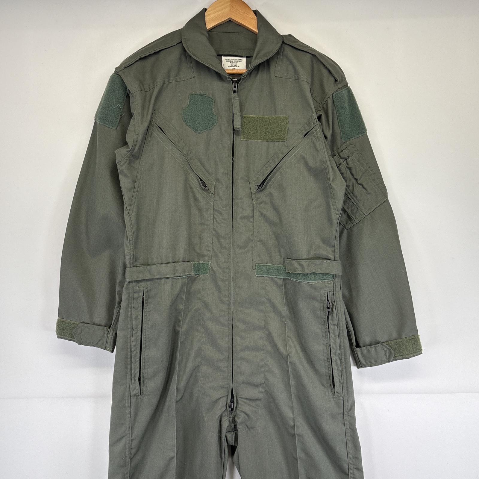 古着 80s/80年代 ヴィンテージ ミリタリー 長袖つなぎ 米軍実物 オールインワン ジャンプスーツ 27P 1989年 40R グリーン系 メンズ