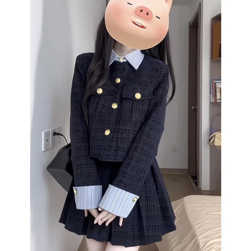 韓国 セットアップ プリーツスカート ジャージ ショートセクション 気質 韓国 ハイウエストビスチェスカート スウェット 春 ファッション・スーツ セットアップ セットアップ