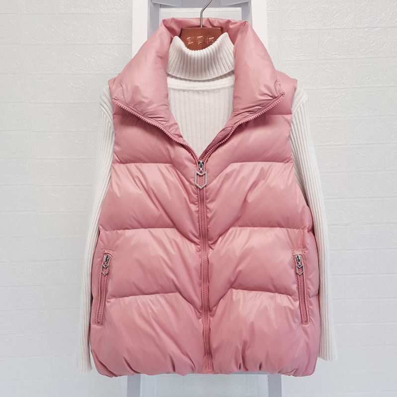 クーポン ショート丈 ベスト レディース 暖かい ダウンベスト 体型カバー ベスト ショート アウター ダウンコート ダウンジャケット 袖なし 軽量ダウン シンプル 無地 オシャレ 可愛い 防寒 保温