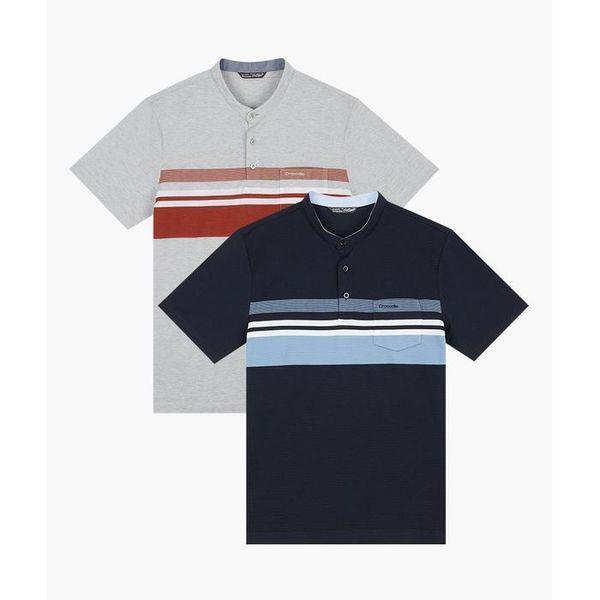 セーブゾーン03 ストライプ チャイナカラー Tシャツ SAVZXCDAAATS2410_P365550426