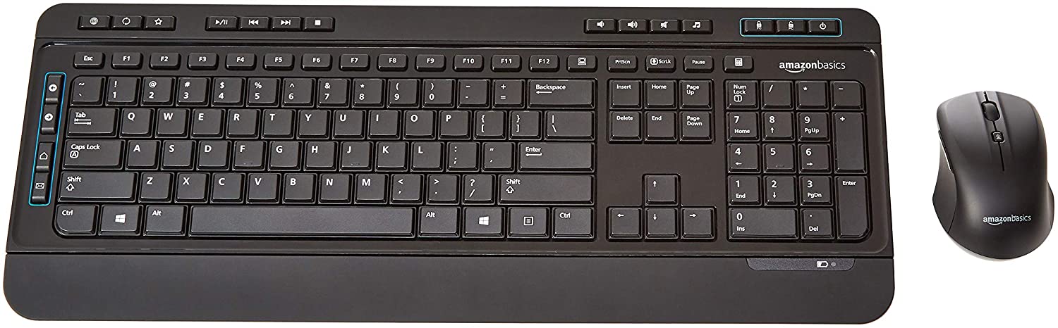 【本日限定価格】 ベーシック QWERTY USレイアウト フルサイズ ワイヤレスPCキーボードとマ