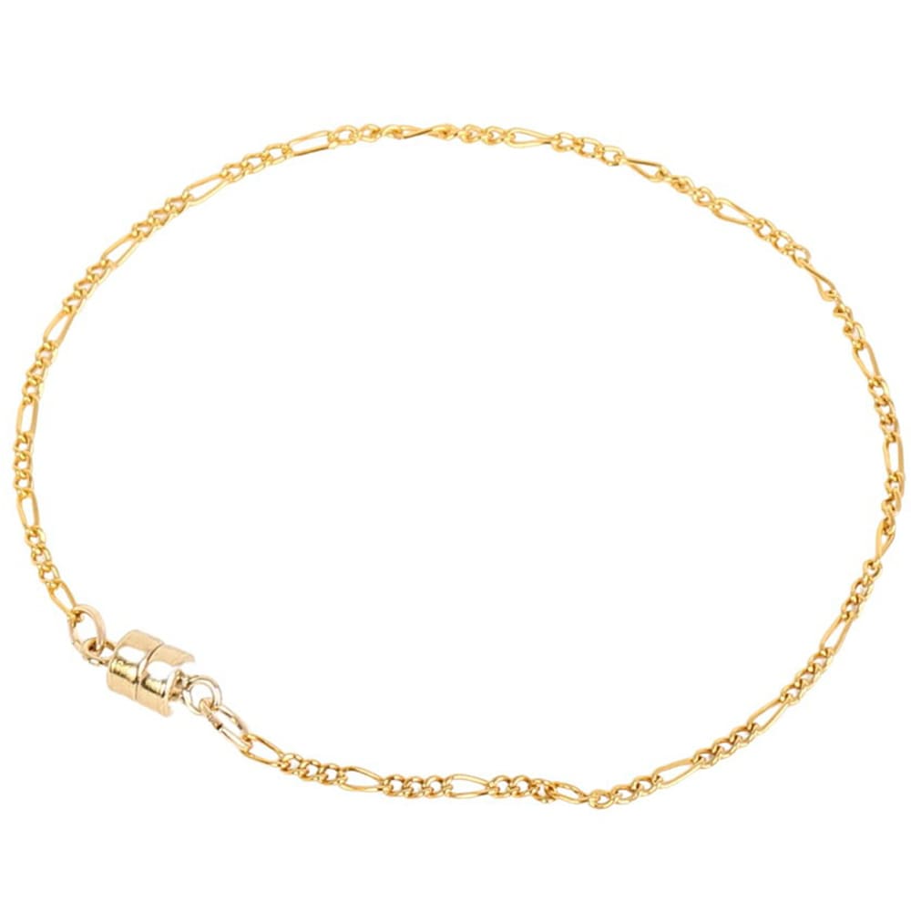 ブレスレット レディース 14KGF ゴールドフィルド フィガロチェーン 18cm 1本 マグネット