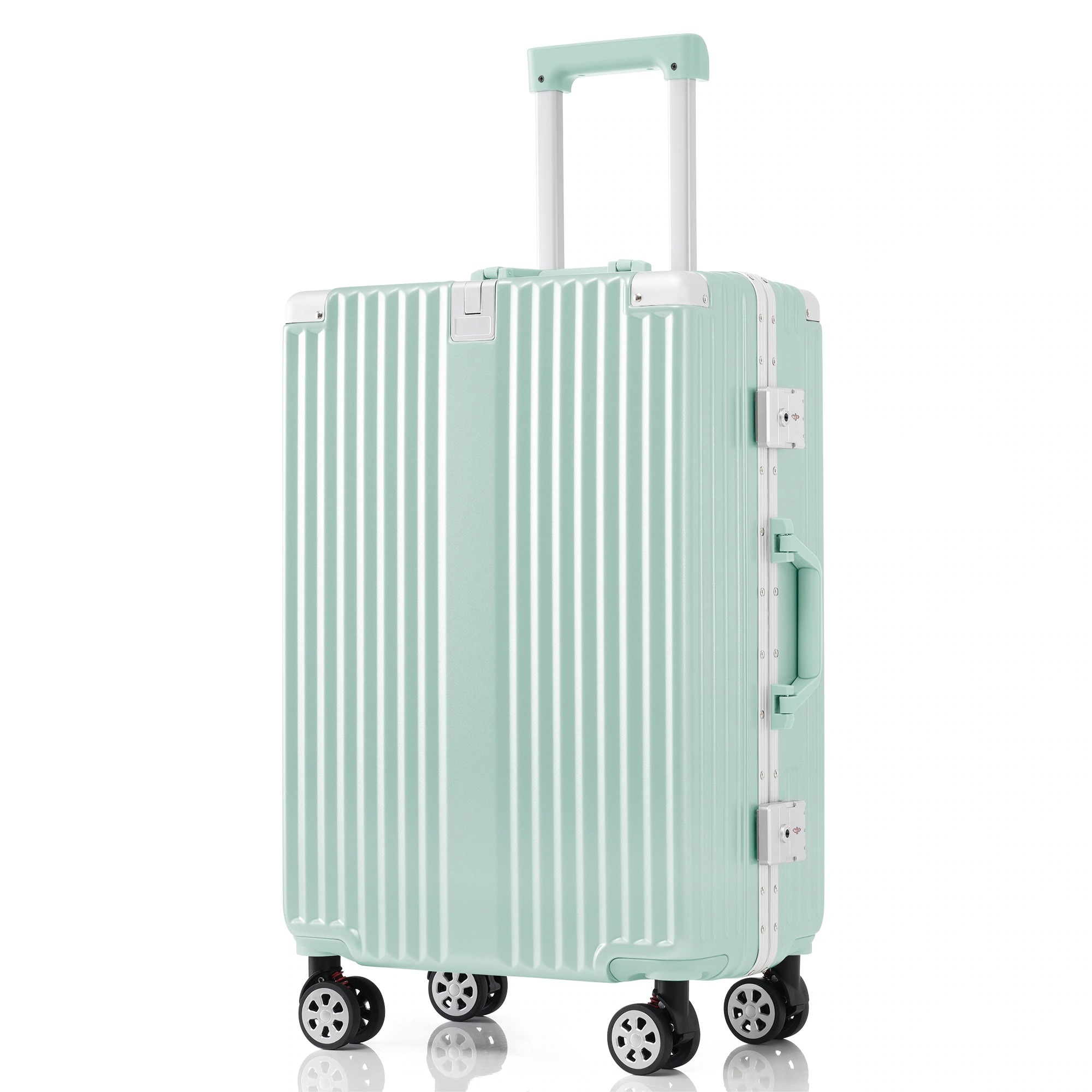 【現地発送.送.料.無.料！】スーツケース Lサイズ フレームタイプ アルミ USBポート付き カップホルダー フック式底足 ストッパー付き キャリーケース キャリーバッグ 軽量 おしゃれ 静音 海外