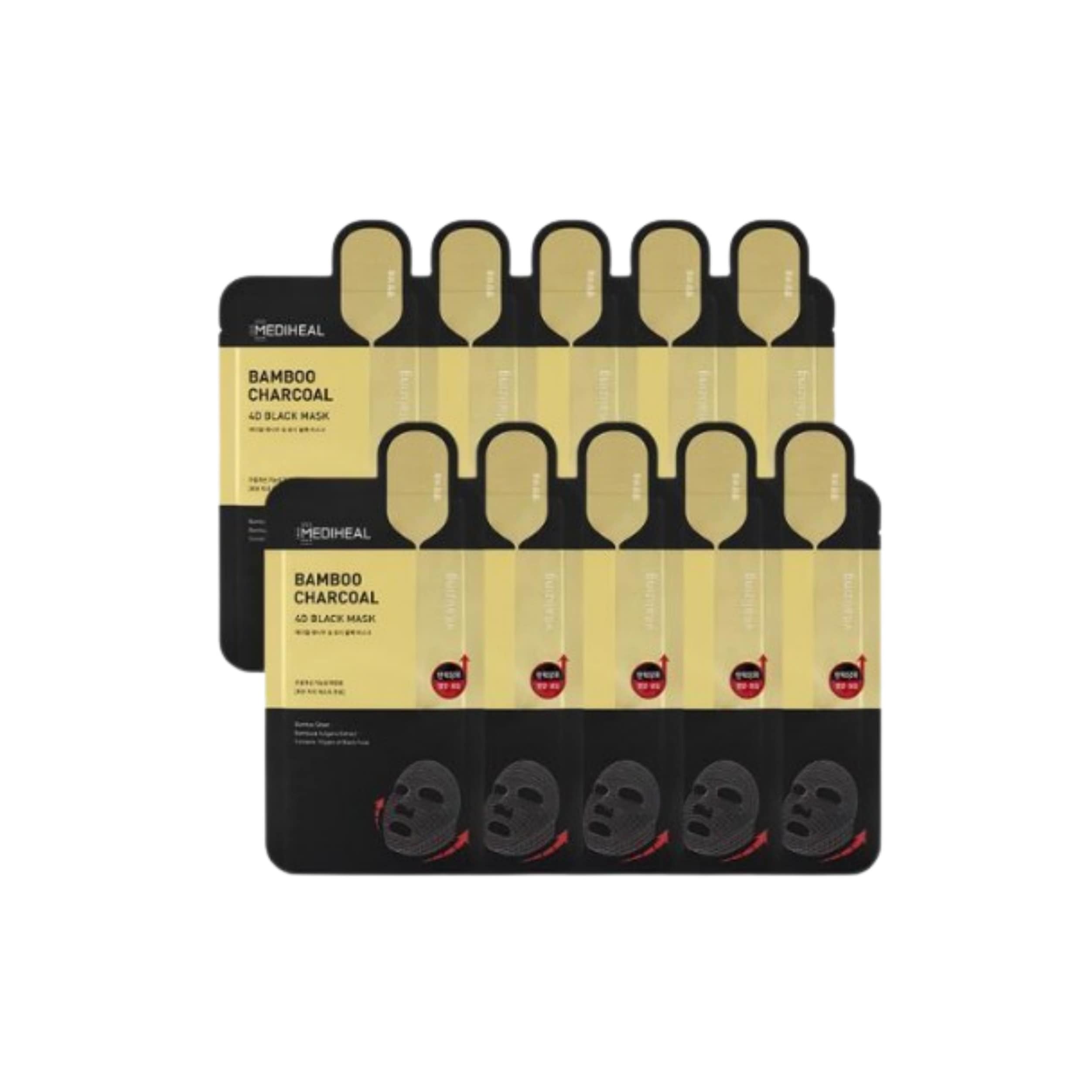 竹炭 4D ブラックマスク 10枚