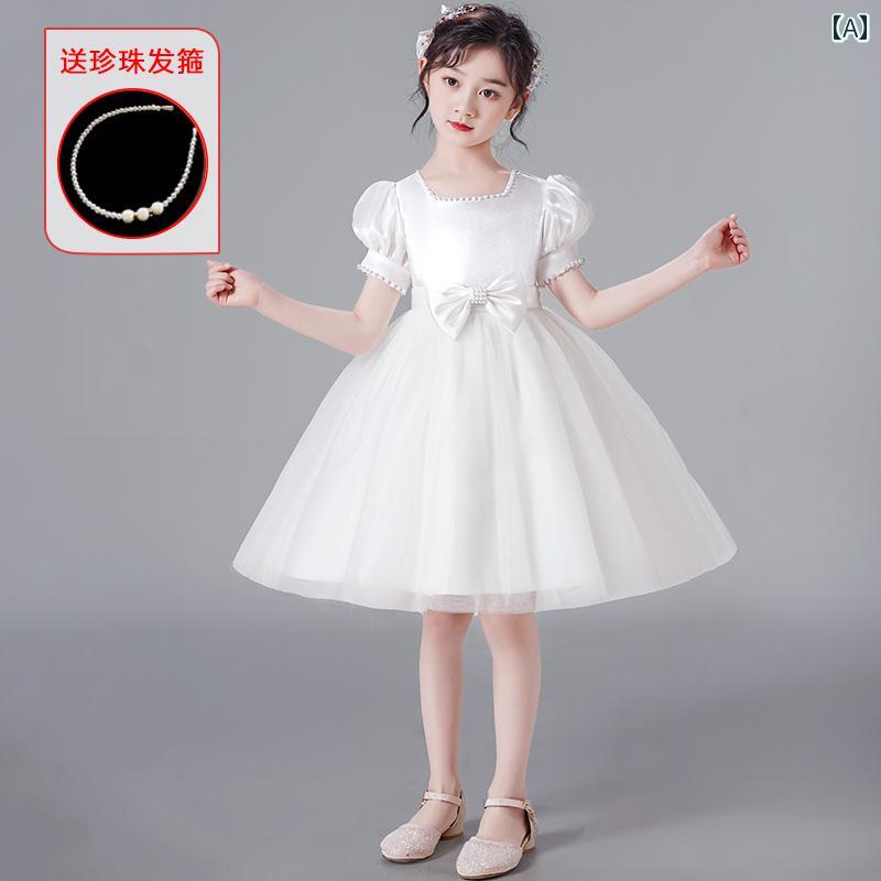 フラワーガール ドレス キッズ ジュニア ファッション 女の子 子供服 ガール 豪華感 かわいい プリンセス イベント 結婚式 パーティー 衣装 発表会 誕生会