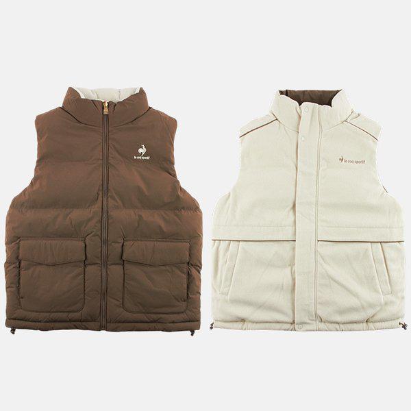 共用ルーズフィットリバーシブル両面ベストブラウンQP423TPDO1