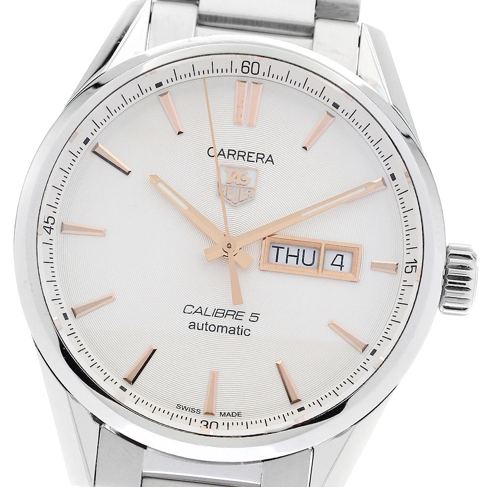 タグホイヤー TAG HEUER WAR201D-1 カレラ キャリバー5 デイデイト 自動巻き メンズ 保証書付き_893501【中古】
