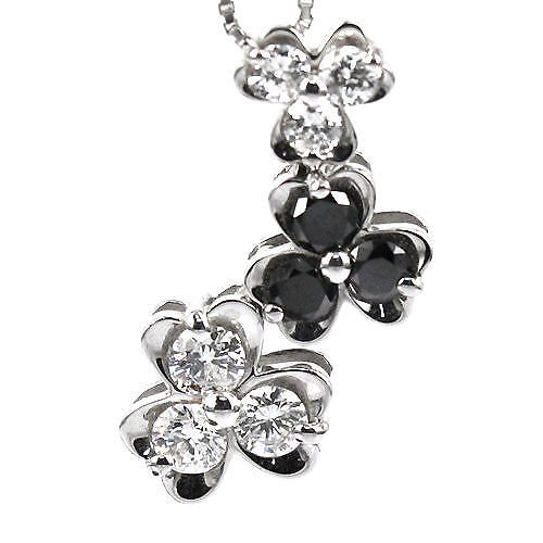 K18WG ダイヤ&ブラックダイヤペンダント K18WG ネックレス付 天然石 パワーストーン アクセサリー 102,100円