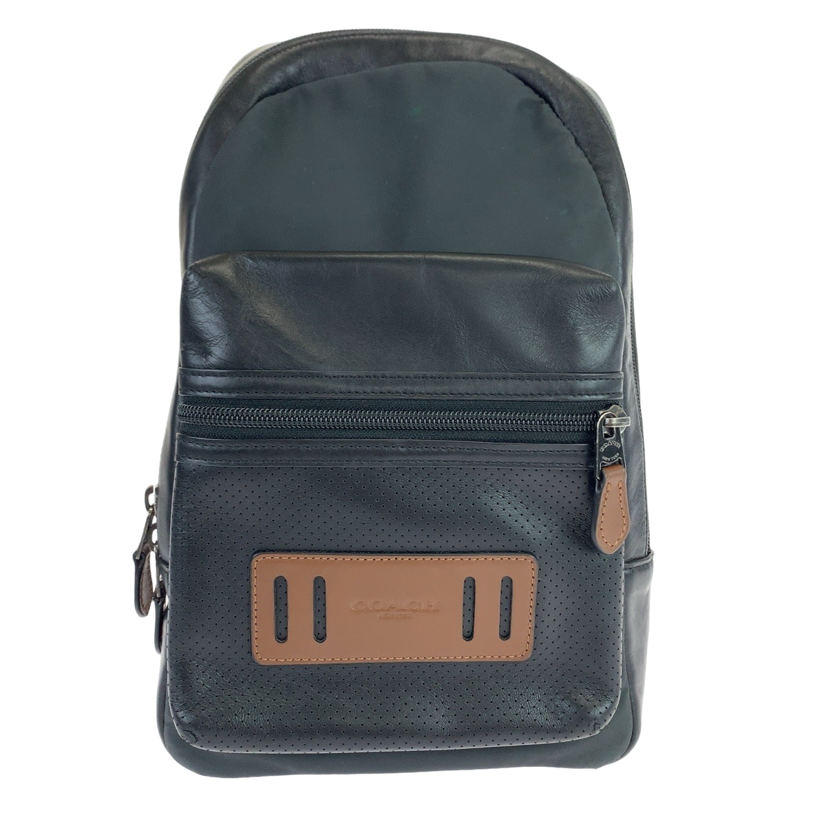 美品 カーキ ブラック 黒 シルバー金具 ナイロン F56877 ボディバッグ バムバッグ ショルダーバッグ メンズ 405964