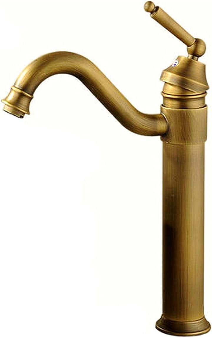 洗面用 アンティーク 混合水栓 蛇口 シングルレバー レトロ 洗面台 ロング水栓 手洗い鉢 トール水栓 手洗いボウル SK55