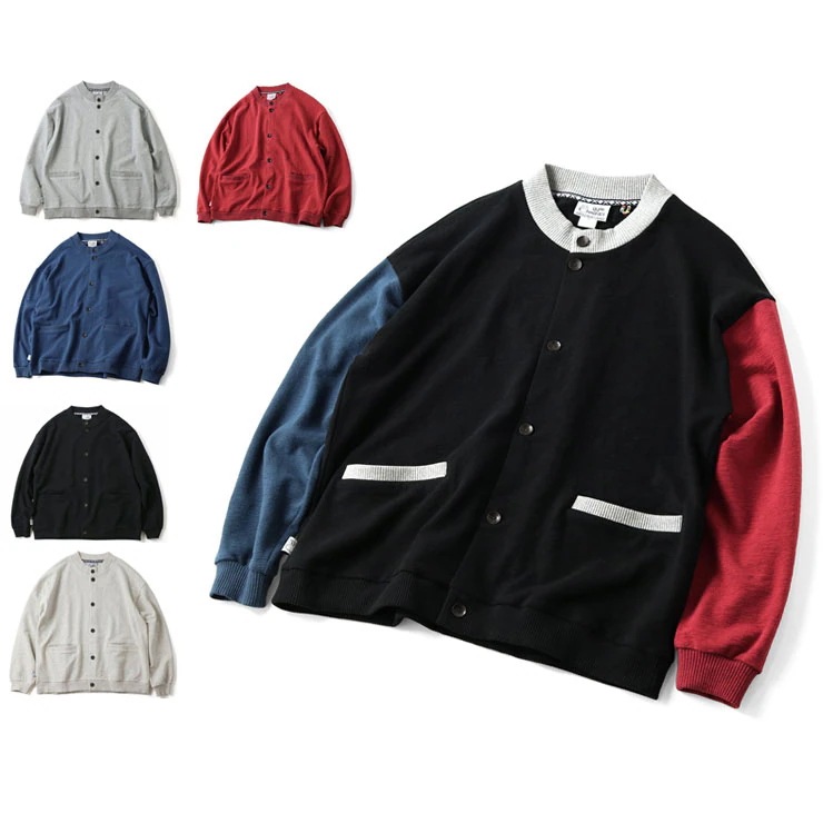 ブロックインレーボタンカーデ カーディガン メンズ レディース G433748