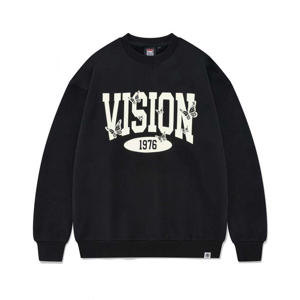 VISION StreetWEAR VSW バタフライロゴ クルーネック ブラック