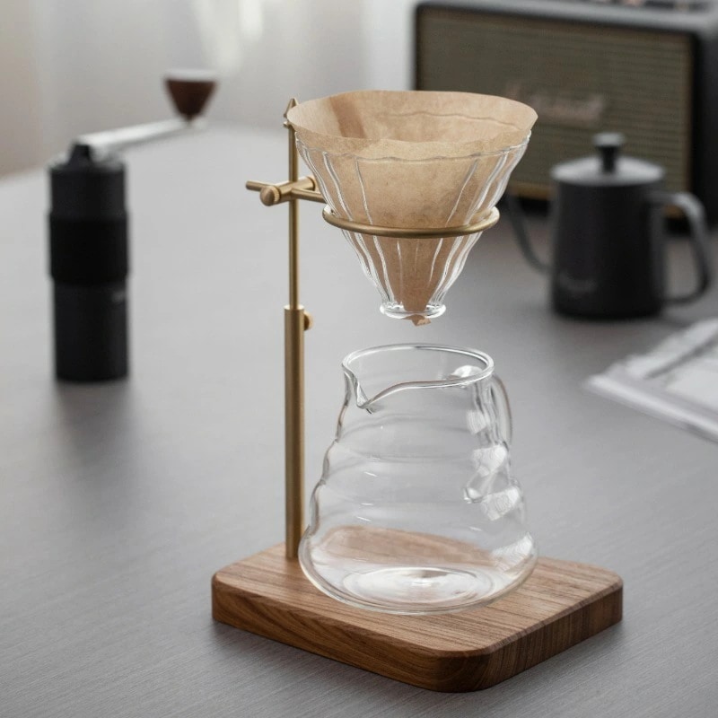 【即納】コーヒードリッパー スタンド コーヒードリップスタンド ブリューワースタンド ドリップスタンド ドリッパースタンド ドリップコーヒー ハンドドリップ コーヒー 天然木 木製 真鍮 北欧 インテ