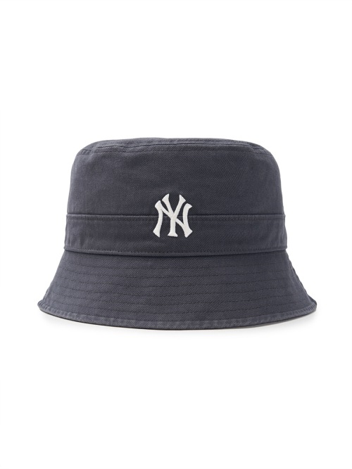 【MLB】 BASIC ONE POINT WASHING BUCKET HAT NY CHARCOAL GREY キャップ 正規品