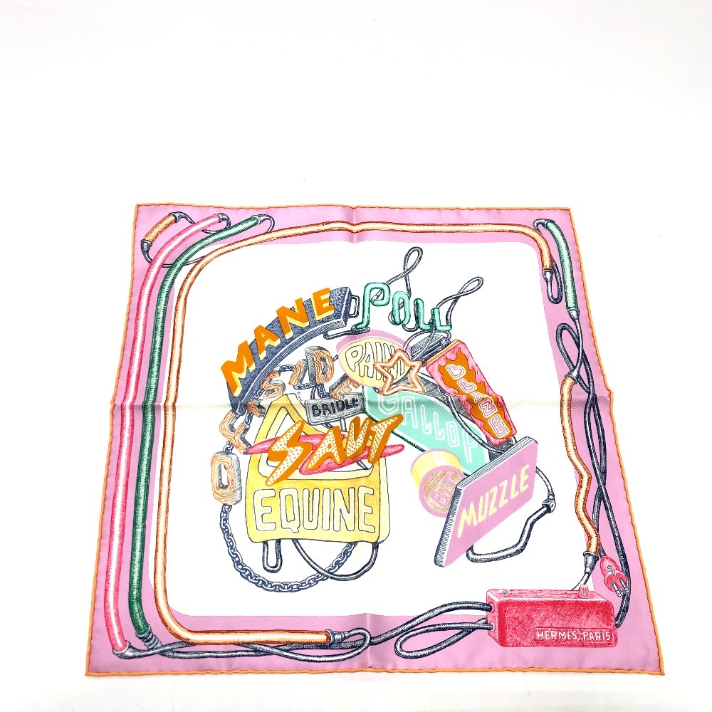 スカーフ カレ45 Chevaloscope Neon シュヴァロスコープネオン ファッション小物 シルク マルチカラー