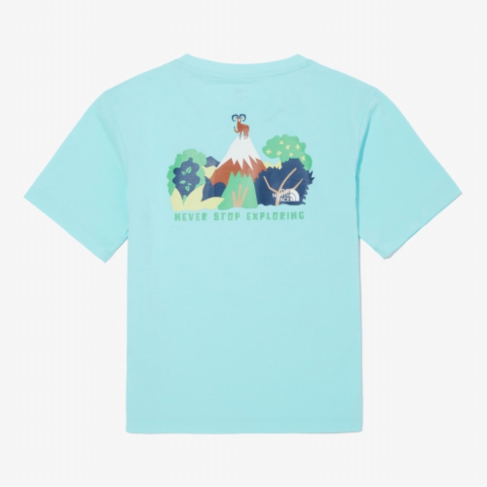 ザ・ノース・フェイスキッズワイルドエクスプロアショートスリーブラウンドTシャツ NT7UQ09T_MIN