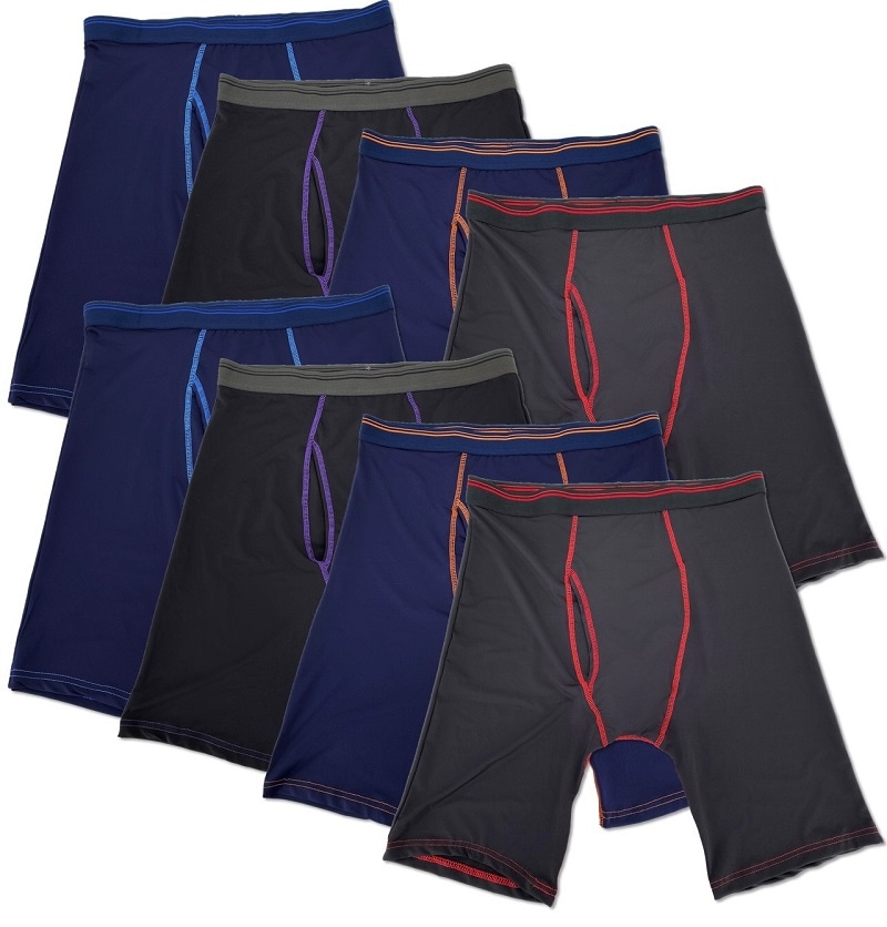 8枚セット 前開き ロングボクサーパンツ メンズ 紳士 男性 セット まとめ買い 下着 肌着 アンダーウェア ショーツ インナー ブランド ウエストゴム 大きいサイズ 黒 赤 S M LL