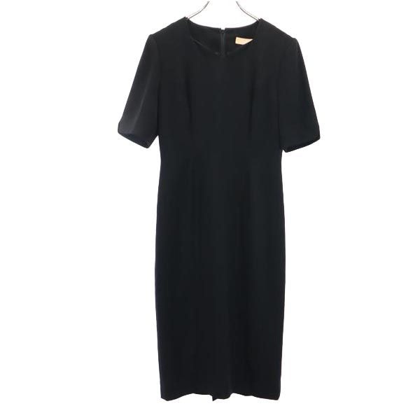 日本製 半袖 ワンピース 9AR ブラック ブラックフォーマル バックジップ レディース
