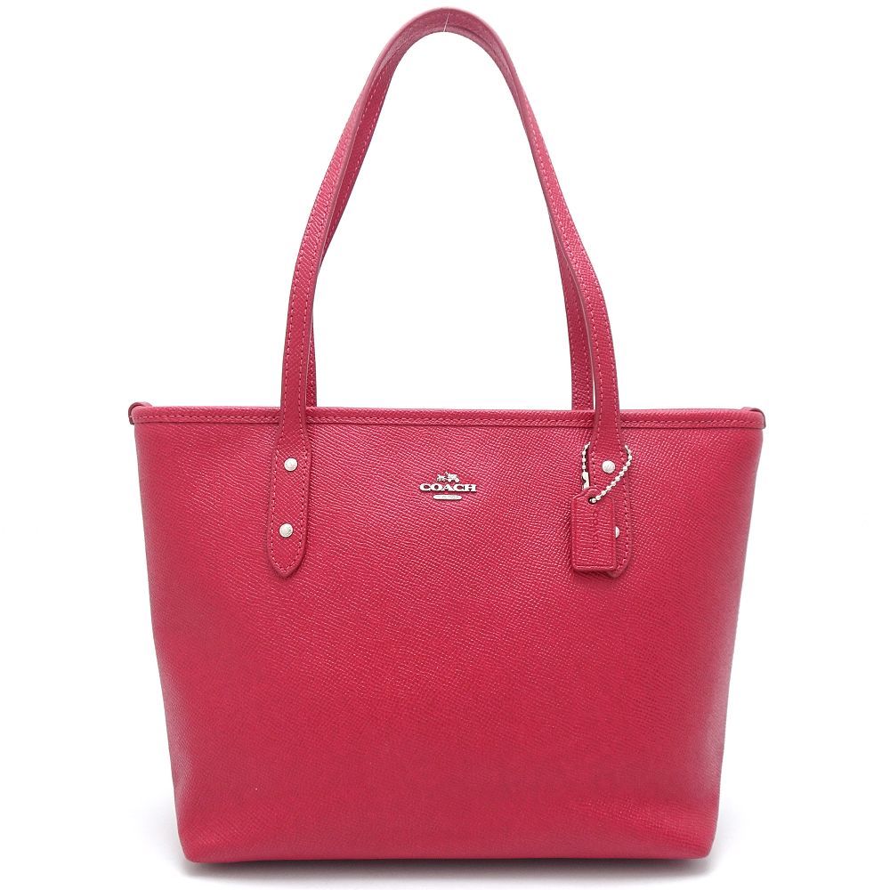 F22967 トートバッグ レザー レッド アウトレット/352191【中古】