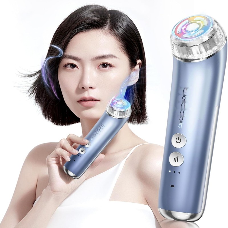 美顔器 EMS RF美顔器 自宅エステ 目元美顔器 多機能美容器 微電流 美顔器 6種類モード 3段階レベル イオン導出 イオン導入 3色光エステ 目元ケア 肌ケア 口元ケア 温冷ケア 冷感機能 クリ