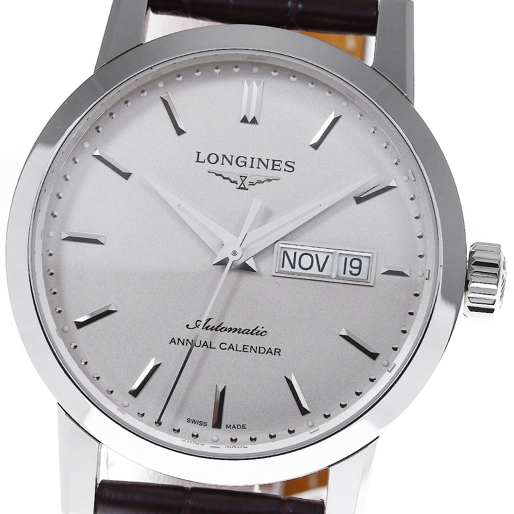 ロンジン LONGINES L4.827.4 ヘリテージ 1832 アニュアルカレンダー 自動巻き メンズ 箱・保証書付き_820059【中古】