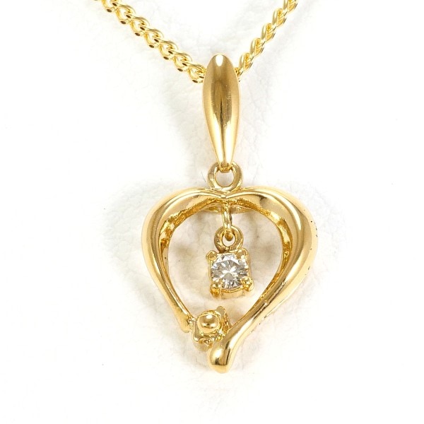 K18 18金 YG イエローゴールド ネックレス ダイヤ 約50cm ジュエリー 中古