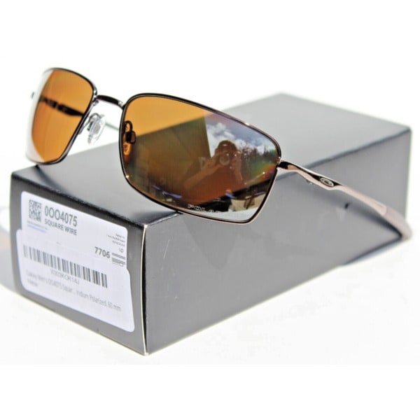 サングラス OakleySquare Wire POLARIZED Sunglasses Gunmetal/Tungsten Iridium NEW OO4075-06