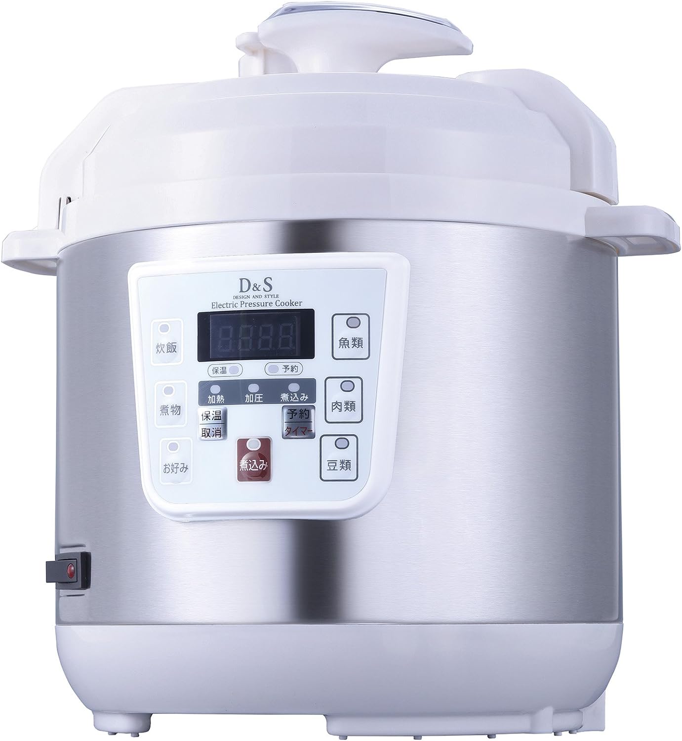 ディーアンドエス 食材を入れてタイマーを押すだけ簡単調理電気圧力鍋 2.5L ホワイト ほったらかし電気圧力鍋 手軽に圧力調理 タイマー機能付き 再加熱もできるガラス蓋付き STL-EC30