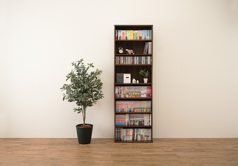 本棚 大容量 おしゃれ cdラック すき間 隙間収納 コミックラック スリム 漫画収納 木目 ウォールラック 棚 収納棚 薄型 60cm