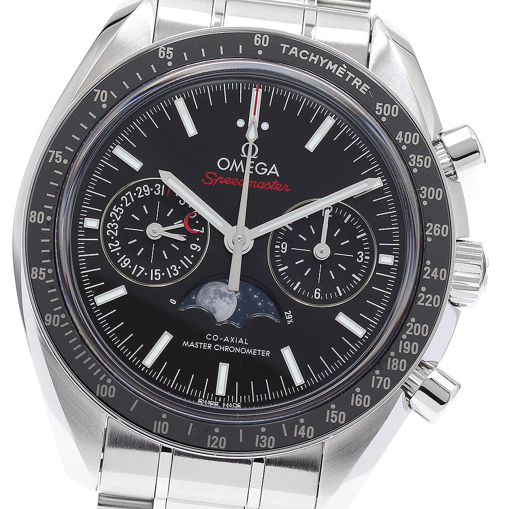 オメガ OMEGA 304.30.44.52.01.001 スピードマスター ムーンフェイズ コーアクシャル 自動巻き メンズ 極美品 箱・保証書付き_896594【中古】