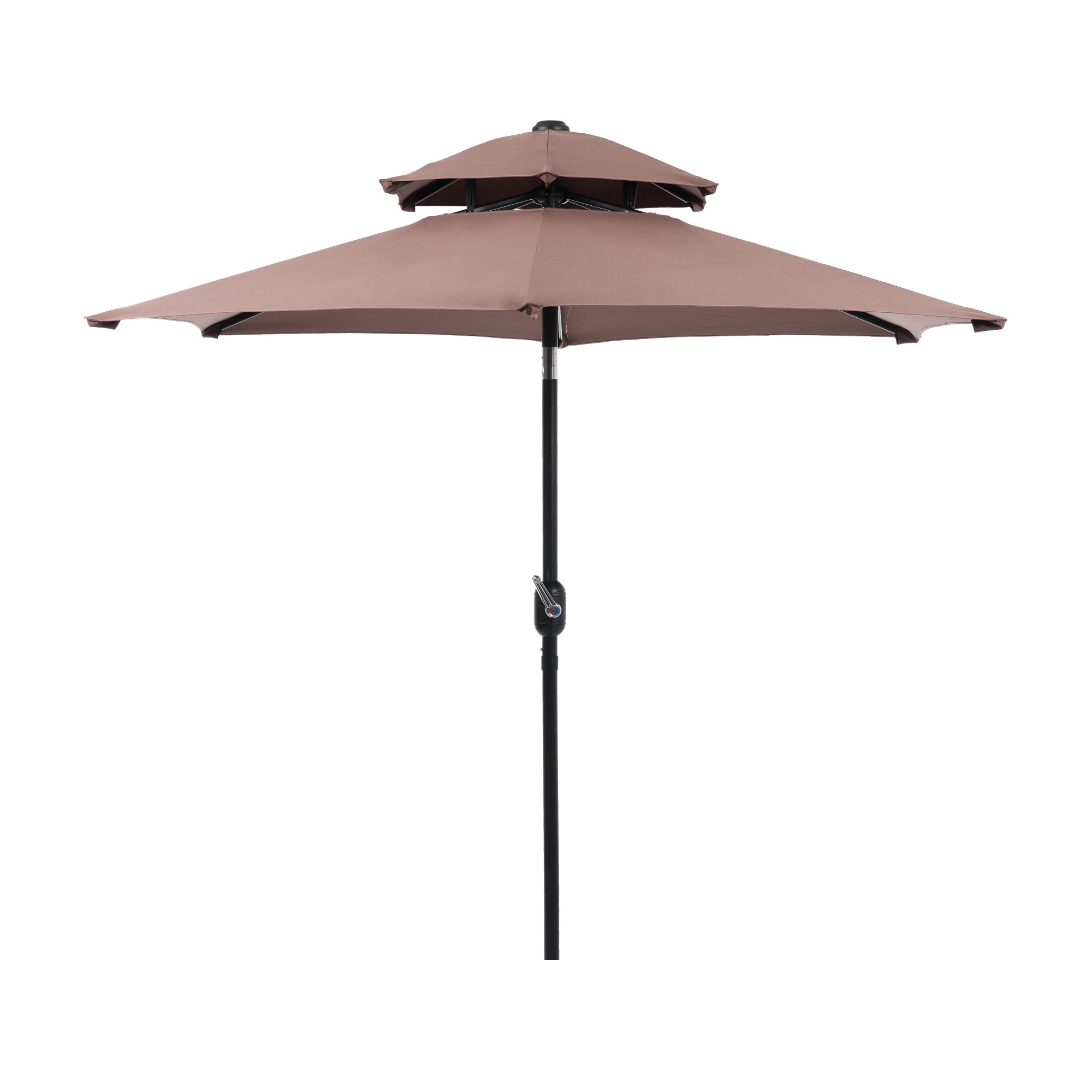 1877【ブラウン・シンプルデザイン・直径220cm 】パラソル単体 30+UPF紫外線対策 角度調整 パラソルセット ベース パラソル ガーデンパラソル