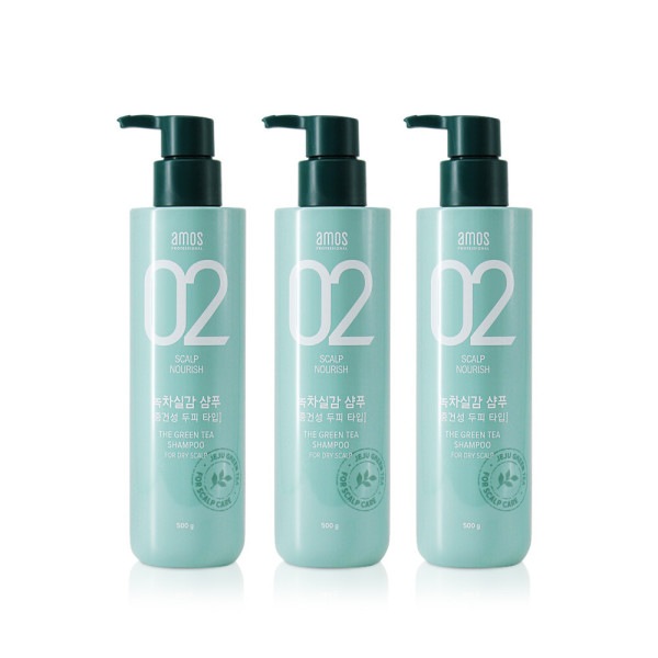 1 + 1 + 1 アモス緑茶 実感 重乾性（うるおいタイプ）シャンプー 500g
