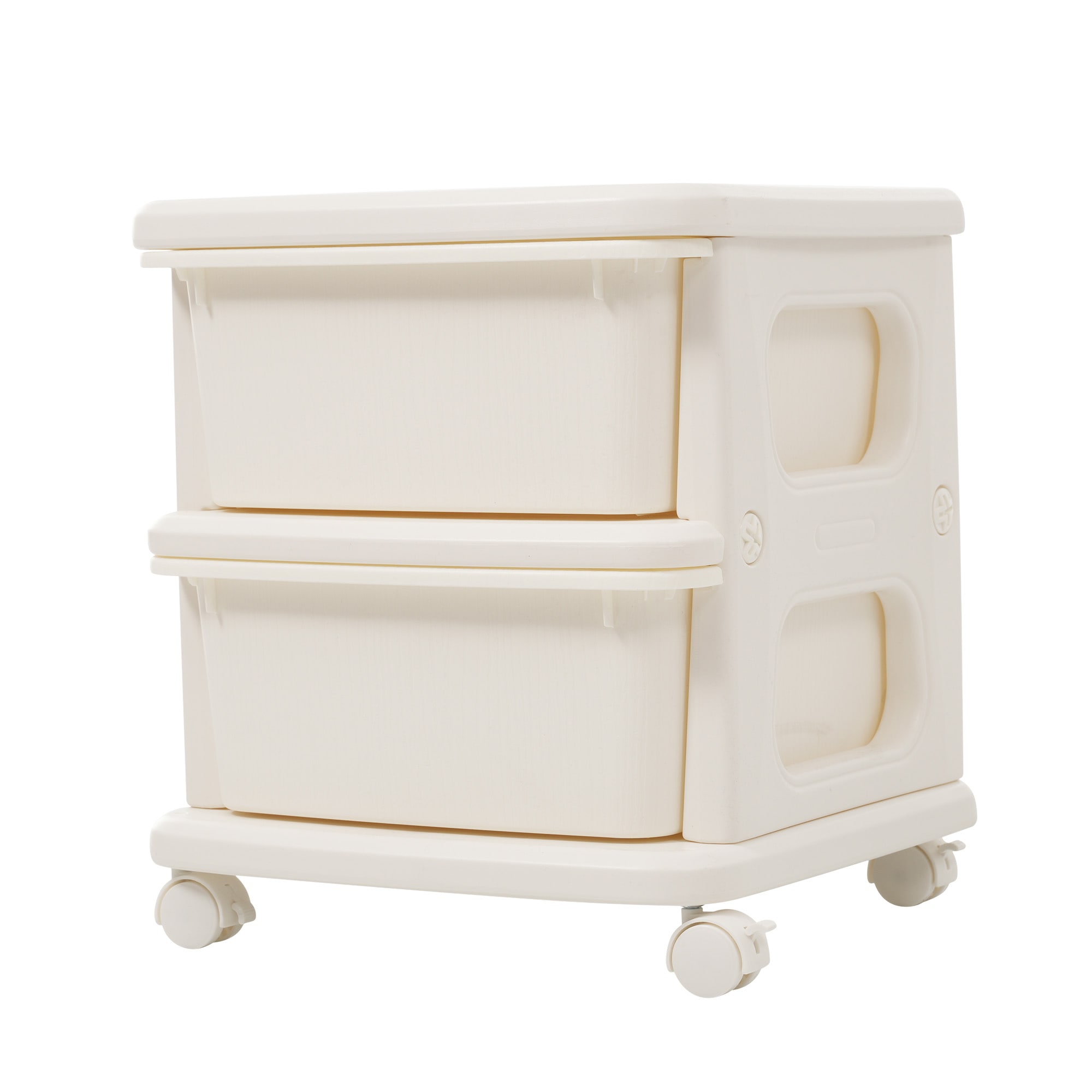 【ホワイト・2段】ナイトテーブル 収納ワゴン 収納 ラック サイドワゴン ドレッサー ストッカー インテリアGG6656 White ABSG8