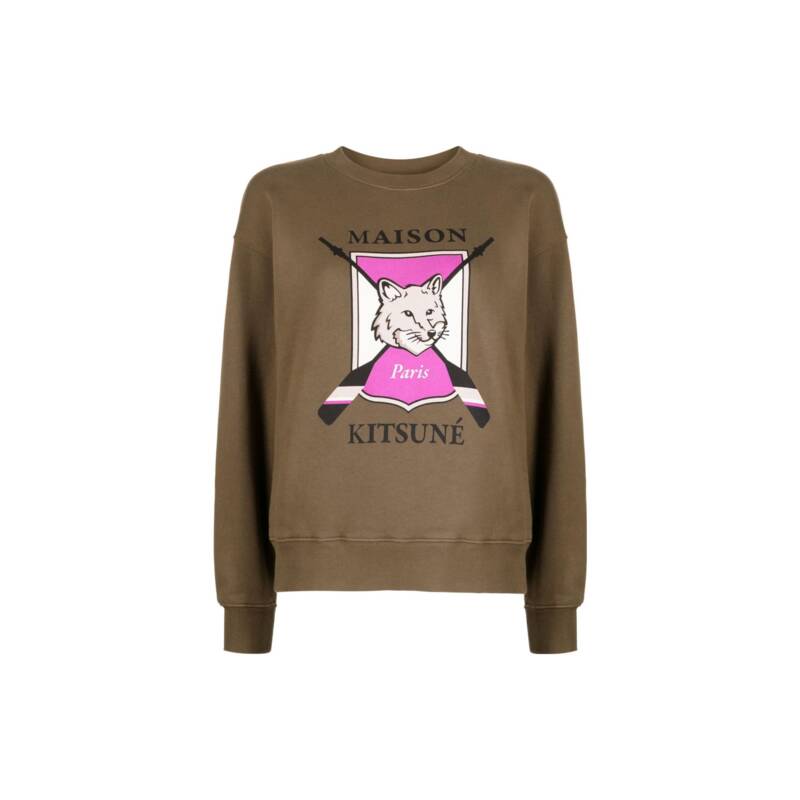 [カード決済で10%オフ] MAISON KITSUNE カレッジフォックス レディース 起毛スウェットシャツ LW00306KM0307 P360
