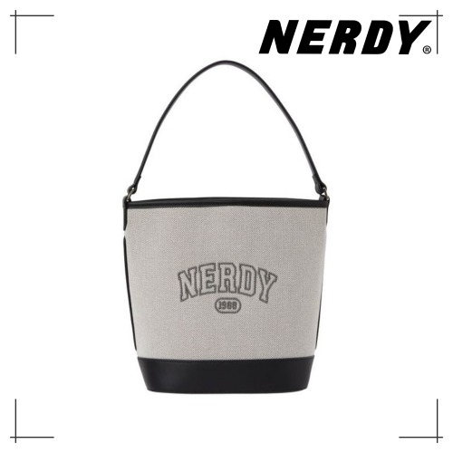 NERDY 公式正規品 キャンバス 2WAY バケットバッグ Black 韓国ファッション