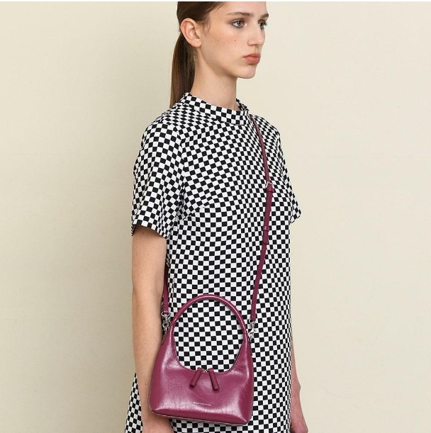 【MARGESHERWOOD】 HOBO MINI+STRAP : PURPLE CRINKLE