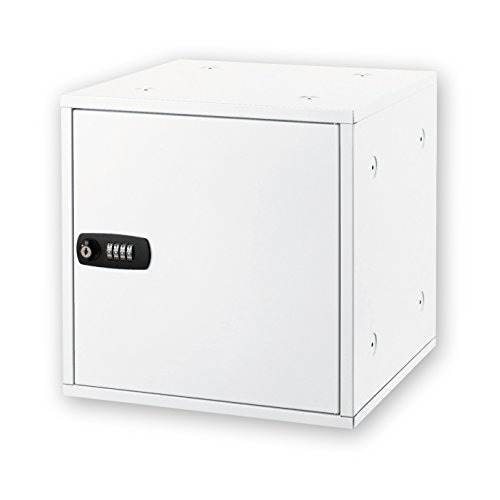 アスカ ロッカー 組立式収納ボックス スチール製 ダイヤル錠 スタッキング可 SB500W ホワイト